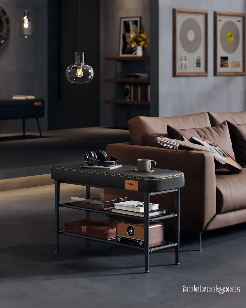 Skobänk – Modern och Stilren – Bläcksvart - Bild 3