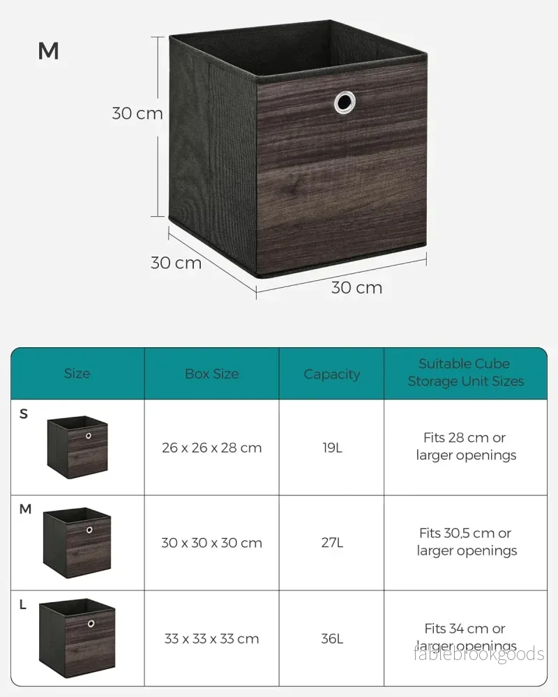 Förvaringsboxar – Hopfällbar design – Set om 6 – Mörkbrun - Bild 3