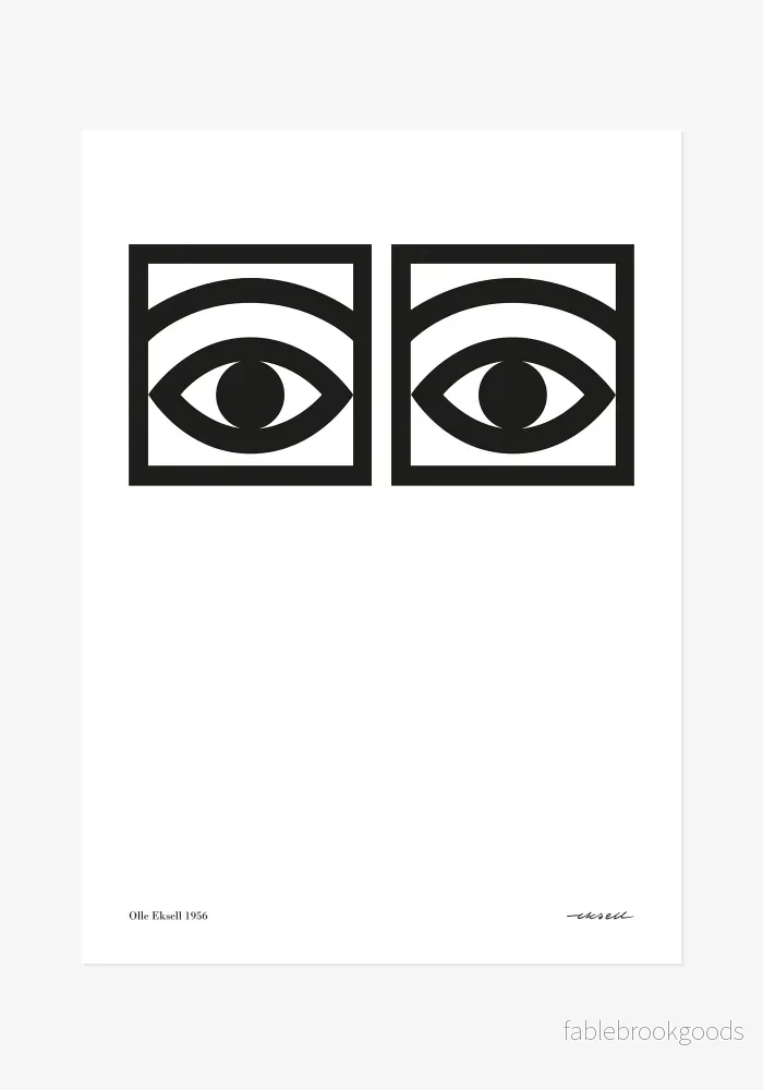 Poster, Olle Eksell, Ögonkakao, svart/vit