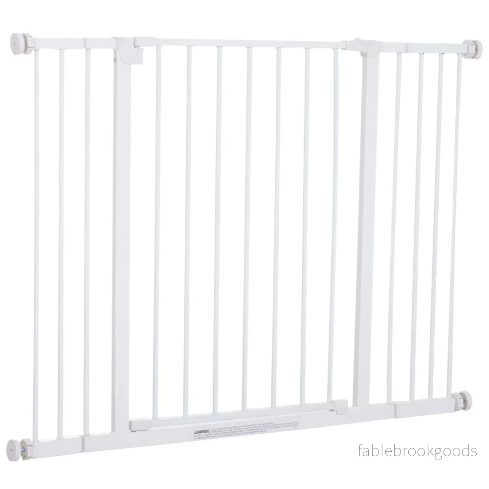 Justerbar metalltrappgrind – Borrfri, 76-107 cm, Vit