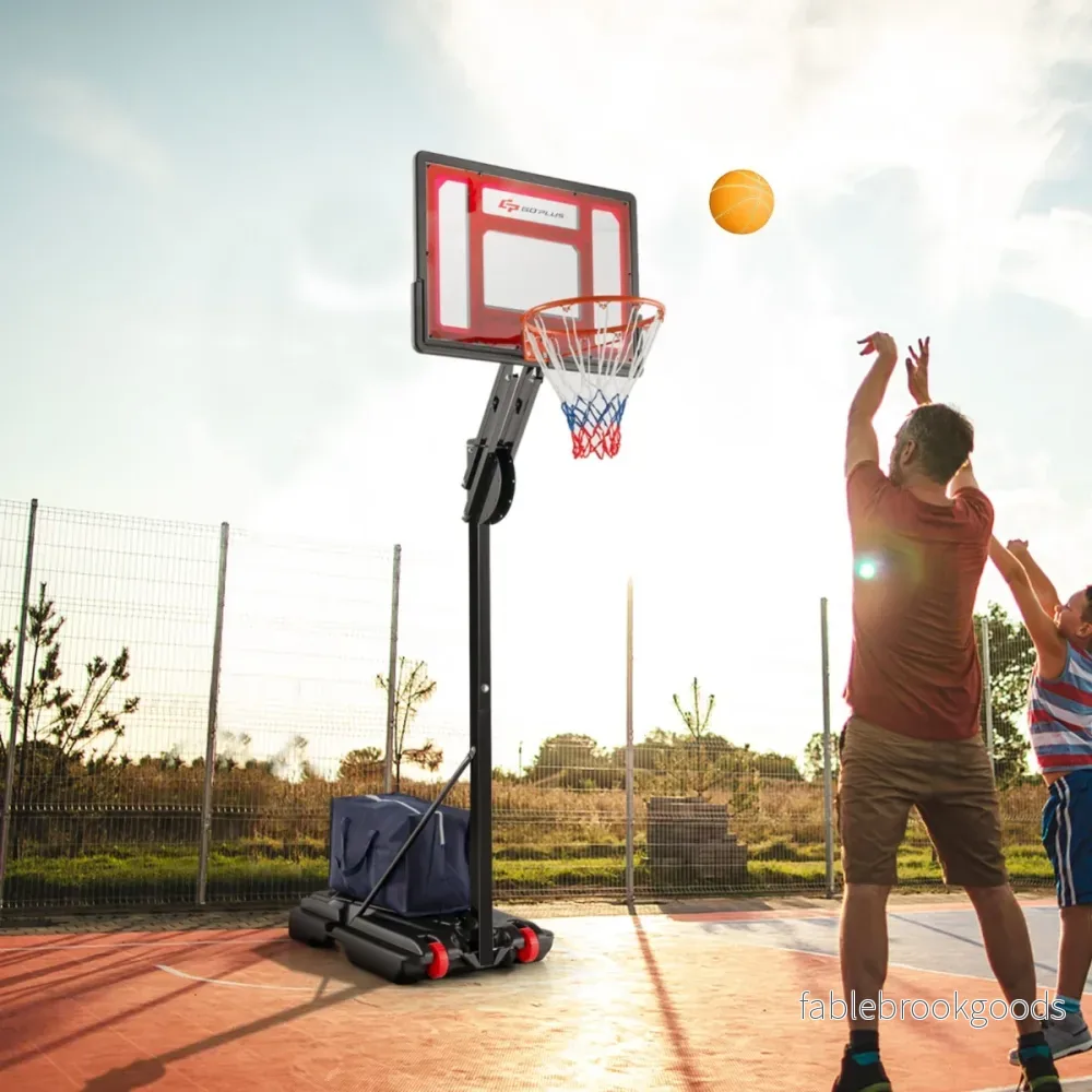 Höj – och sänkbart basketställ med stativ hjul, cm, basketkorg – 2 105-260 – Svart - Bild 3