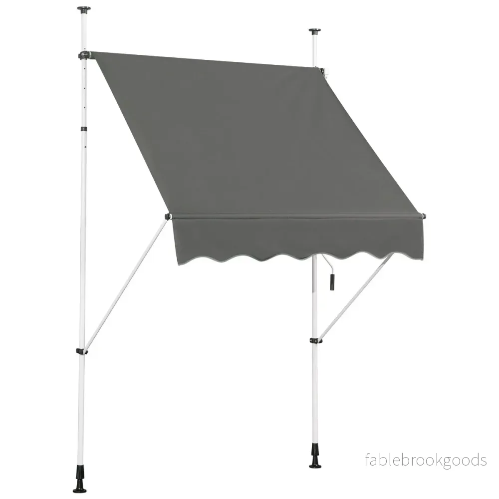 Utdragbart – solskydd med vev höjdjusterbar markis – 150 x 120 cm – Grå