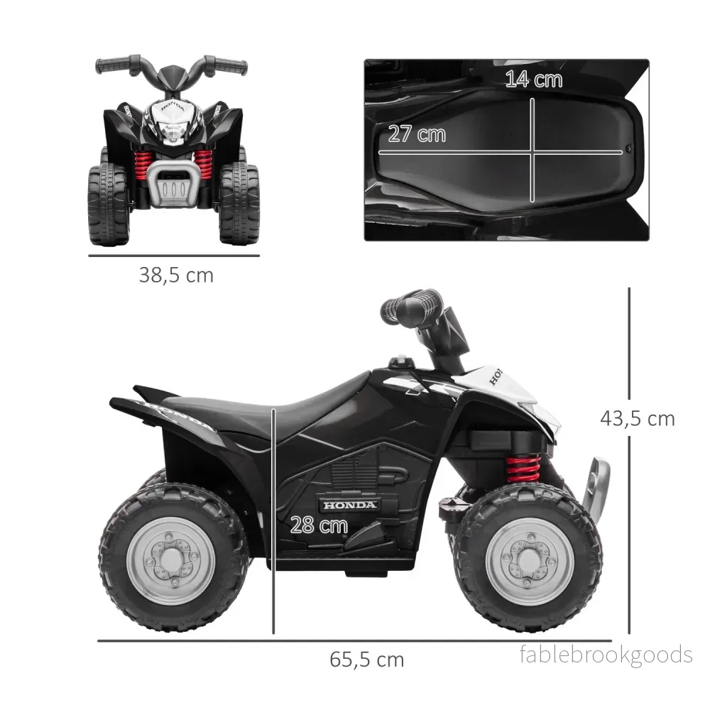 Elektrisk ATV för barn med LED-lampor och horn, svart - Bild 3