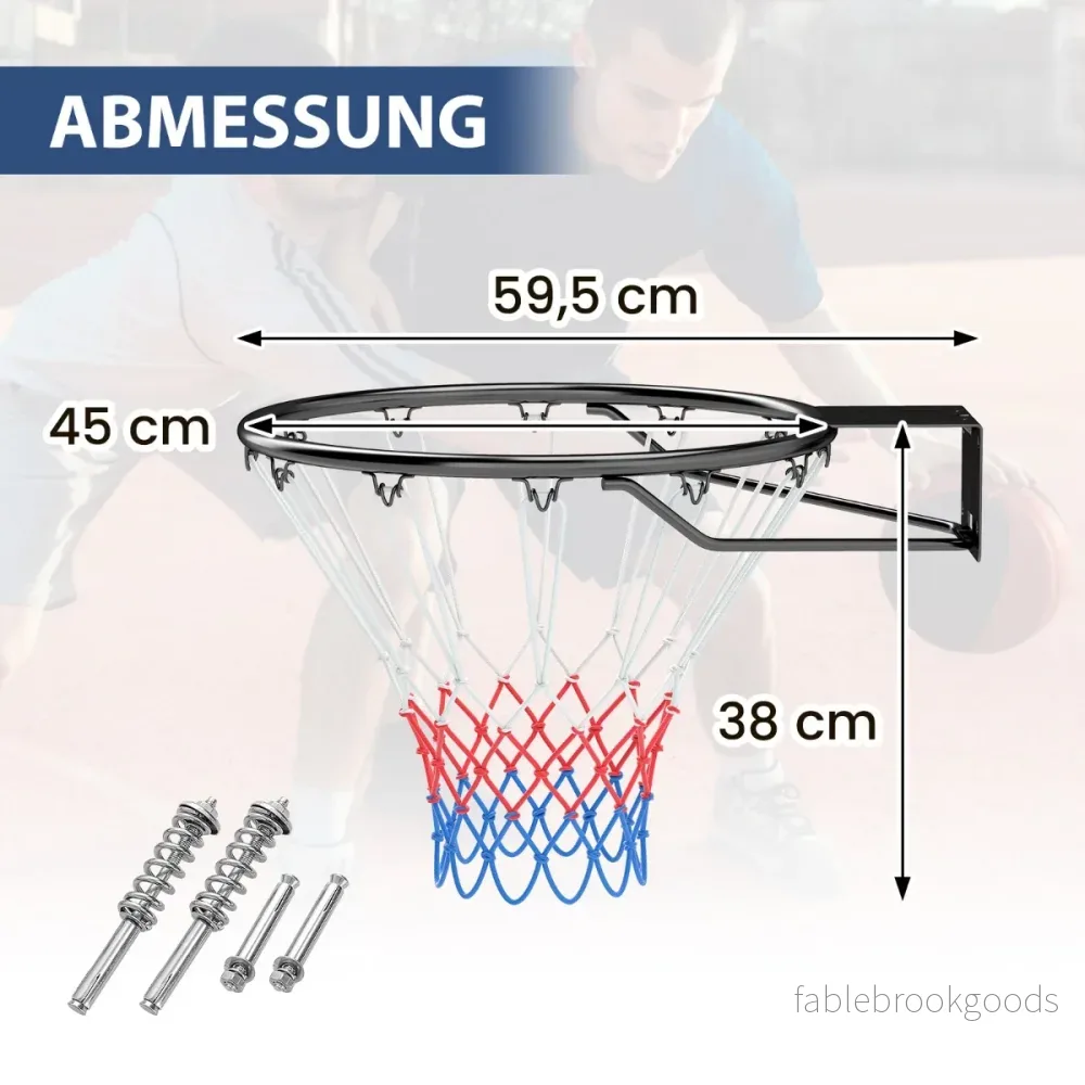 Inomhusbasketkorg – med ring och nät Mini för – Ø 45 cm – Svart - Bild 2