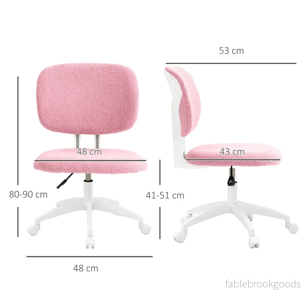 Ergonomisk kontorsstol i rosa sammet – justerbar i höjdled - Bild 3