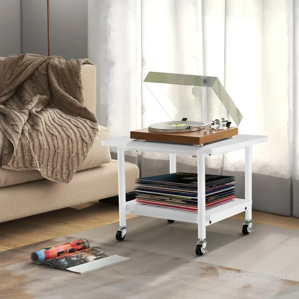 Skrivbord – för skrivare med nivåer och låsbara hjul Skrivarstativ Skrivarvagn Helt – 2 – Vit - Bild 3