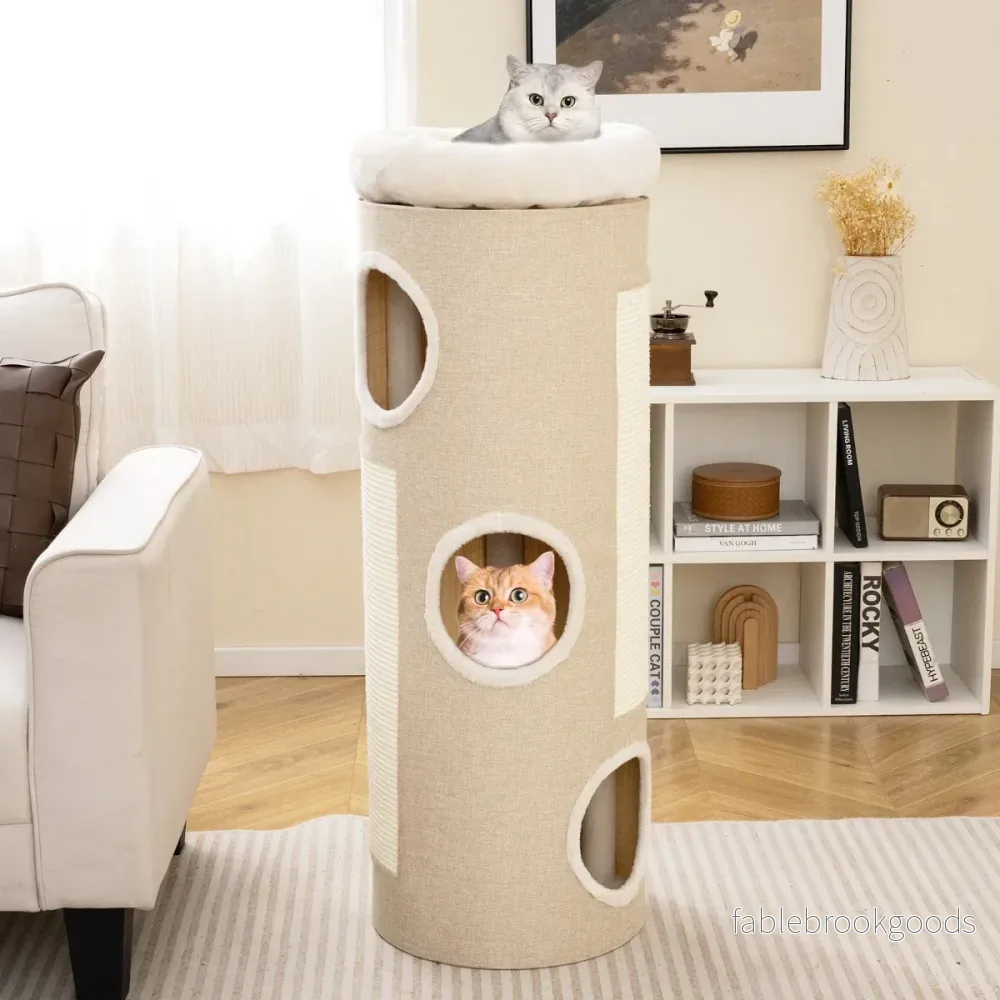 nivåer – klösträd med grottor och sisal klösträcken plyschsäng kattton. – 4 3 2 – Natur - Bild 3