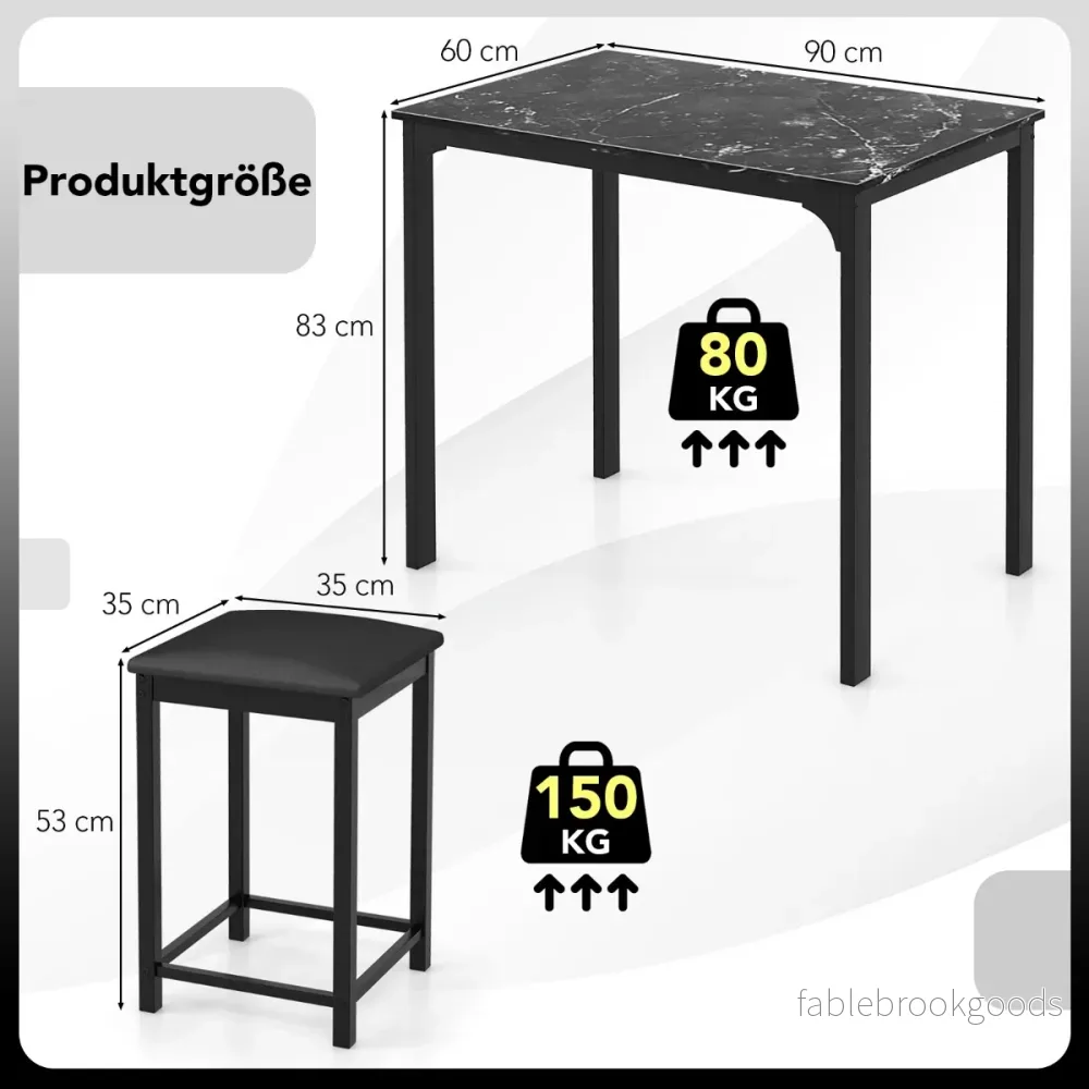 delat – matbordsset med stoppade stolar och i metall – 3 2 – Grå - Bild 2