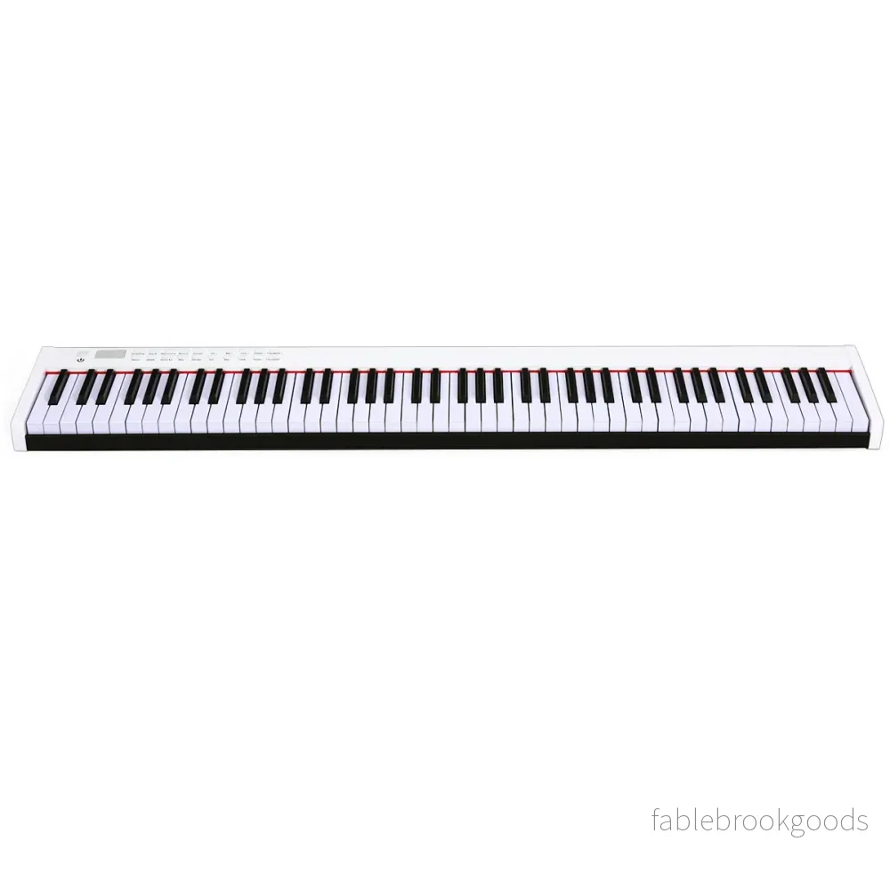 Digitalt – piano med tangenter Bärbar elektronisk klaviatur + – 88 127 x 21,5 x 6,5 cm – Svart och vit - Bild 2