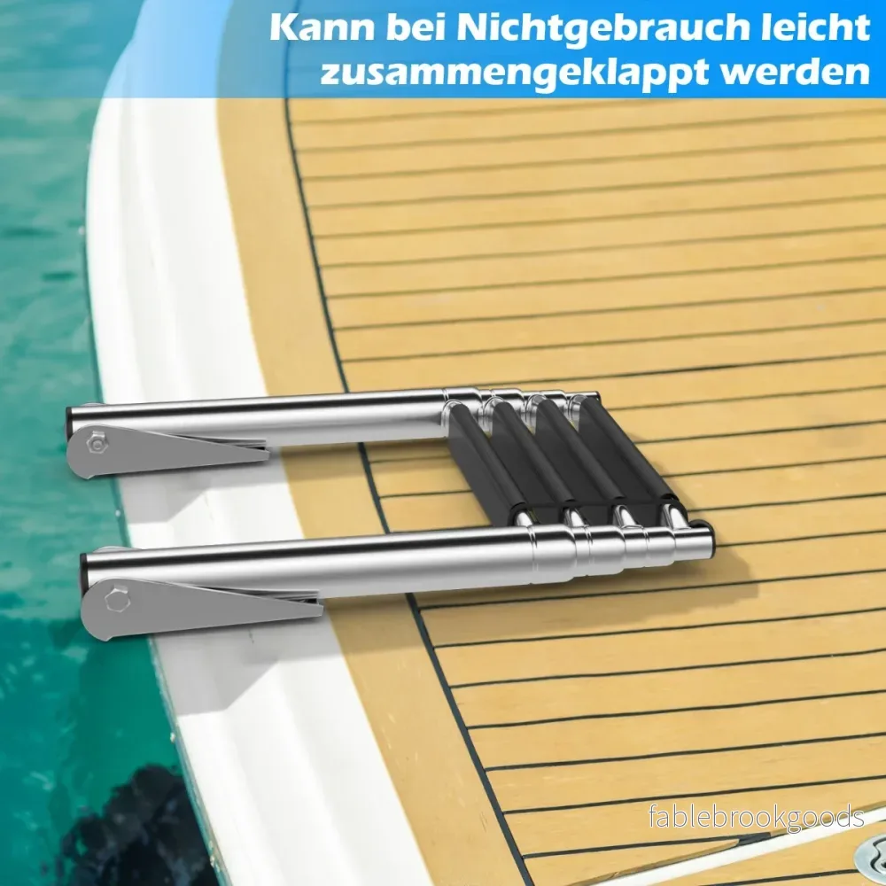 Vikbar – utdragbar simplattformsstege med halkfria – 40,5 x 31 cm – Silver - Bild 2