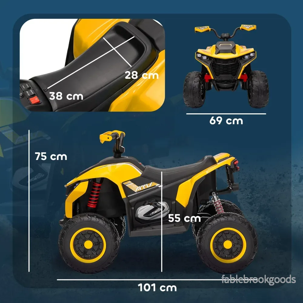 12V Elektrisk Quad för barn med upphängning och LED-lampor - Bild 3