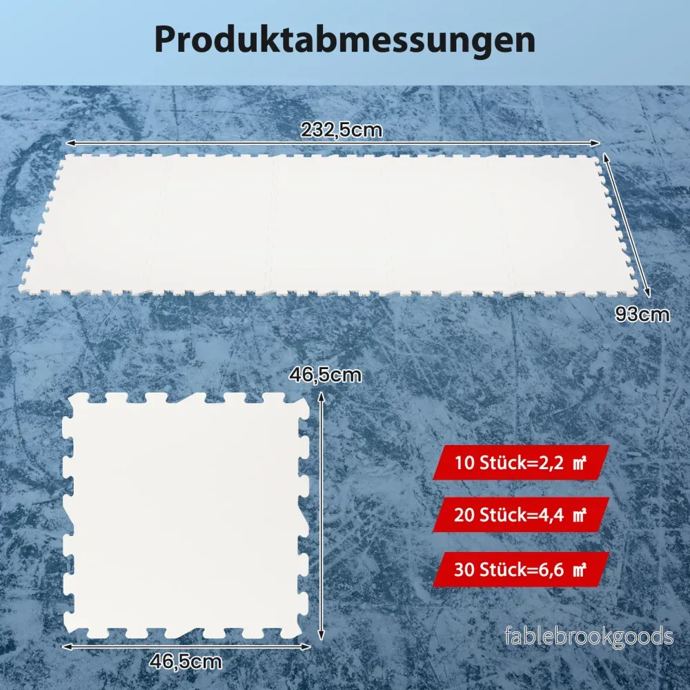 pack – Torkland Syntetiska Isplattor för Träning Hockey Golvmatta – 10 465 x 465 cm – Vit - Bild 2