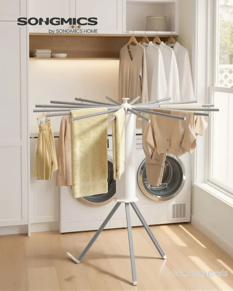 Wasdroogrek - 112 x 112 x 122 cm - Opvouwbaar - Draagbaar - Zilver - Max. draagkracht 24 kg - Bild 2