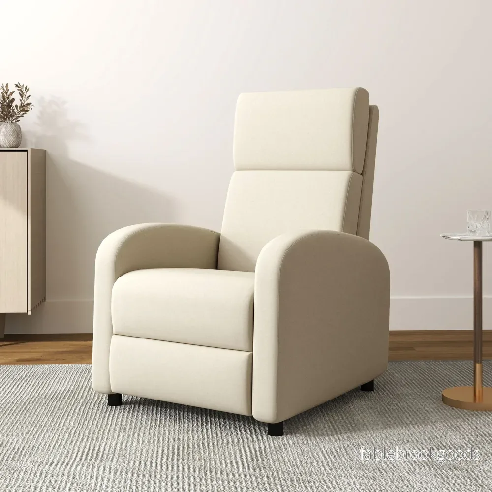 Fåtölj TV-stol, utfällbart fotstöd, lutar upp till 160°, 64 x 86 x 102 cm, kräm - Bild 2