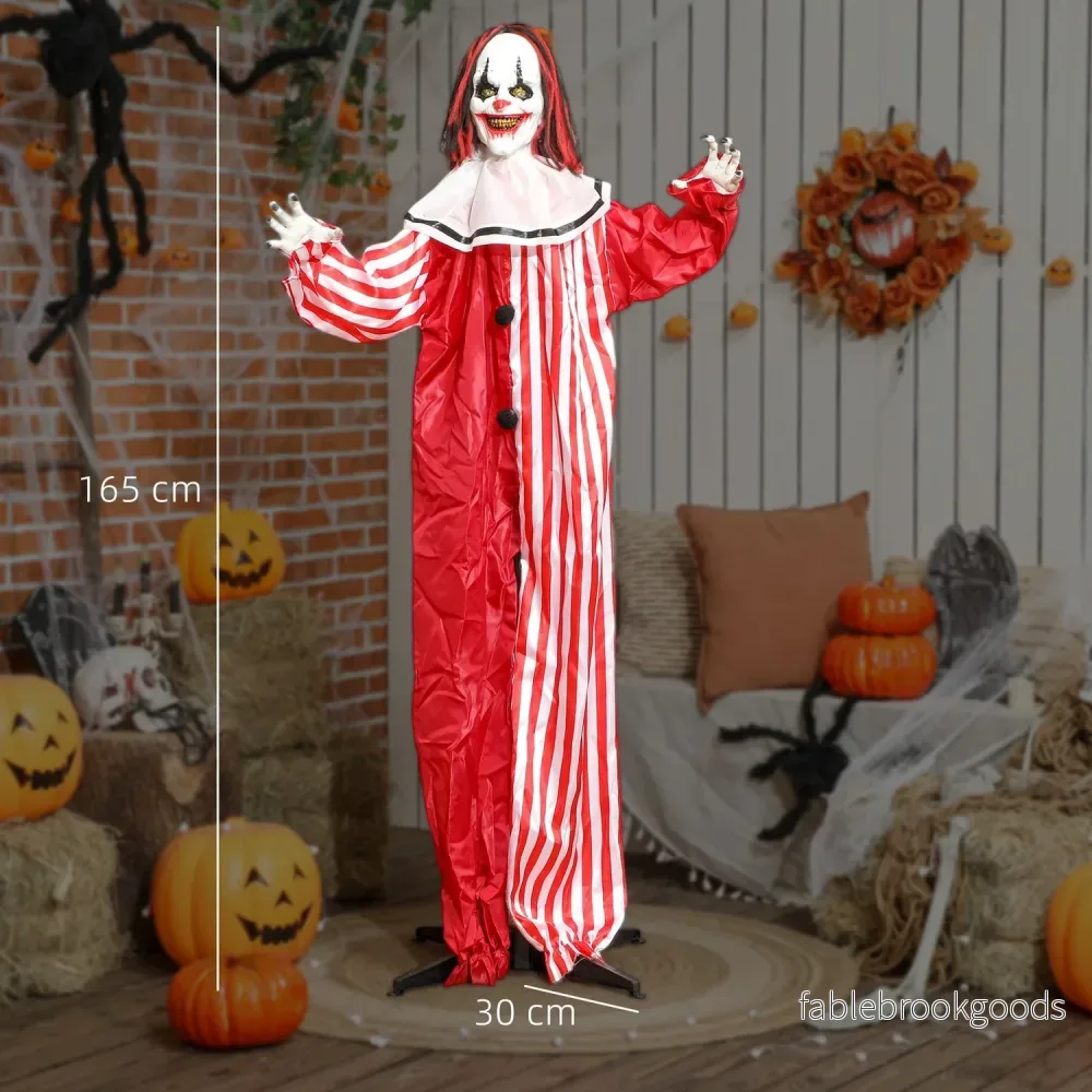Halloweenclowndekoration, 165 cm, LED-lampor, ljudeffekter - Bild 3