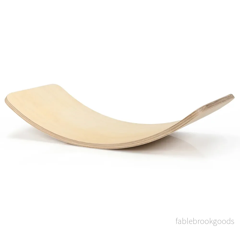 Balansskiva – Böjd bräda av trä – 90 x 30 cm – Natur - Bild 3