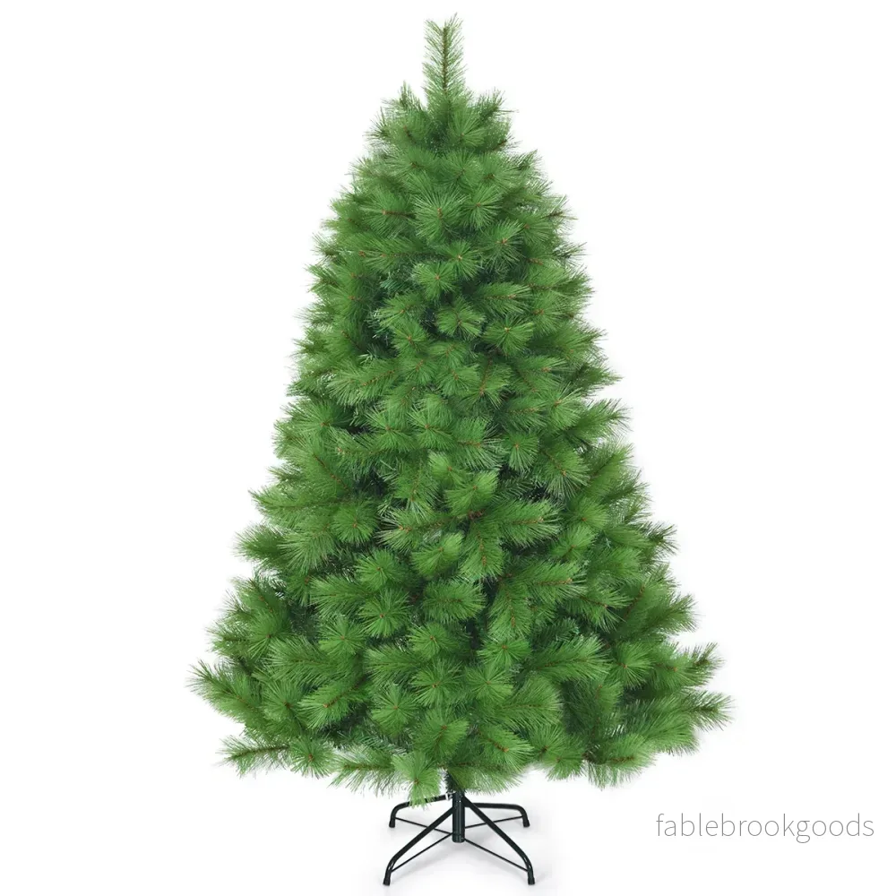 Konstgjord – julgran PVC nålar träd med metallstativ – 180 cm – Grön - Bild 2