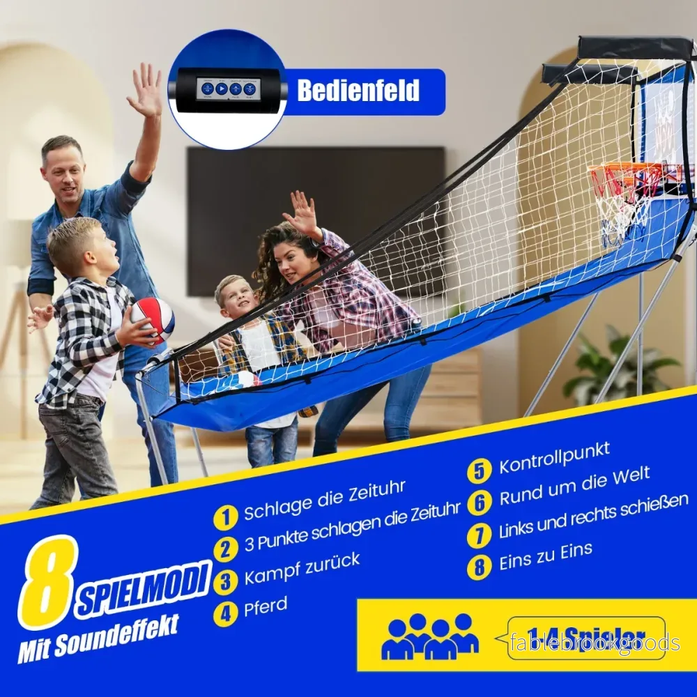 i – basketmaskin med bollar och luftpump spellägen Arkadbasketspel mörkblå – 8 1 4 8 – Blå - Bild 3