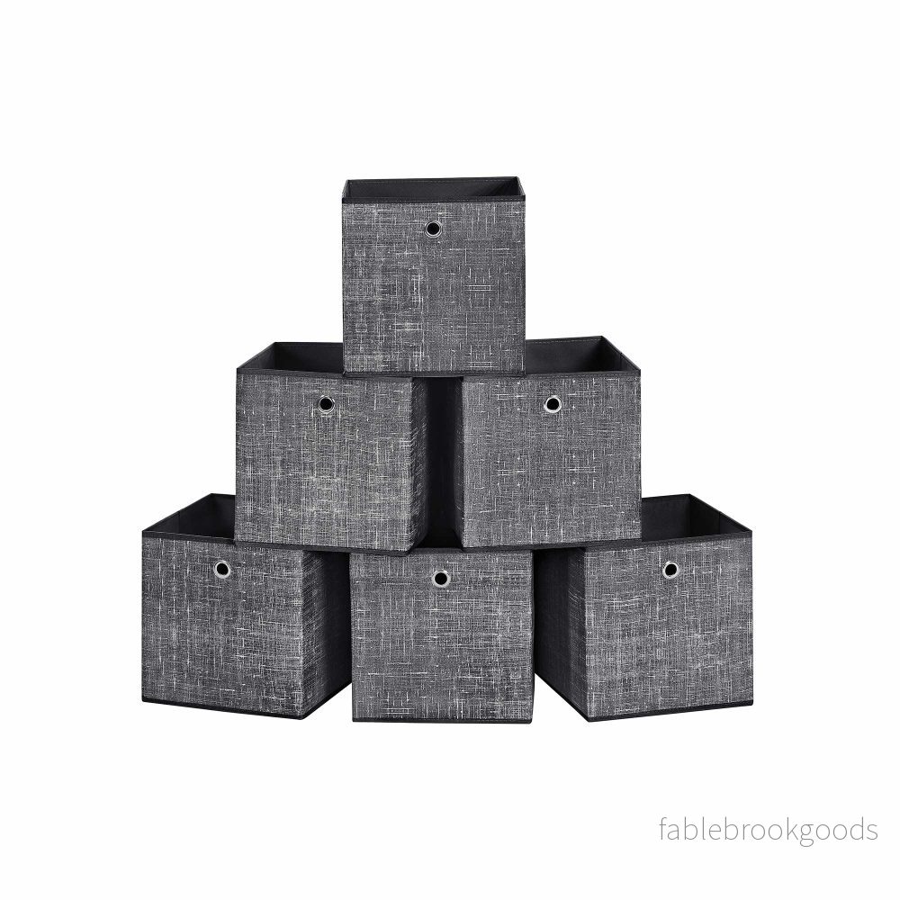 Förvaringsboxar – Set om 6 – Tyg – Svart Förvaringsboxar – Set om 6 – Tyg – Svart