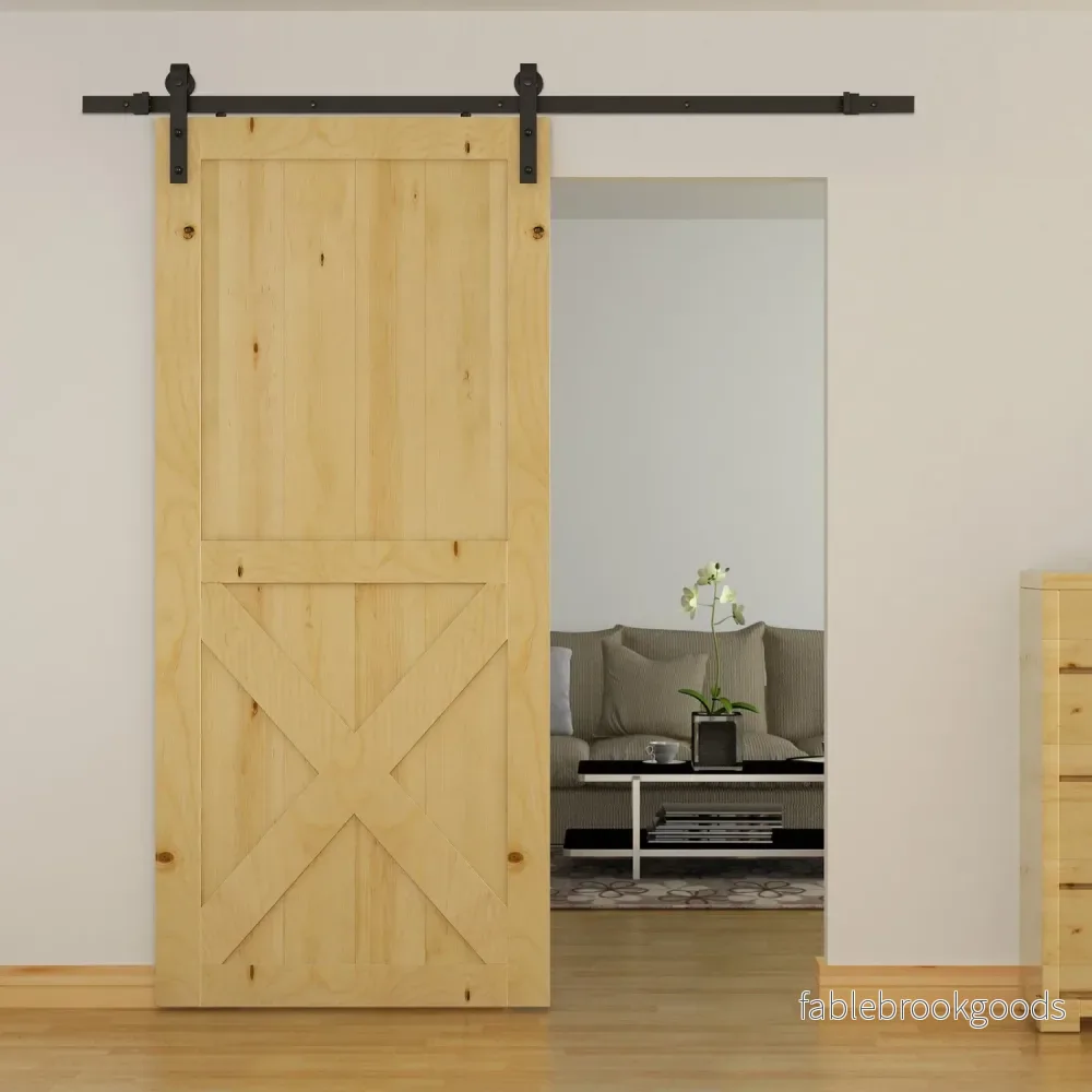 Skjutdörrsbeslagssats, 200 cm, Kolstål, Svart - Bild 2