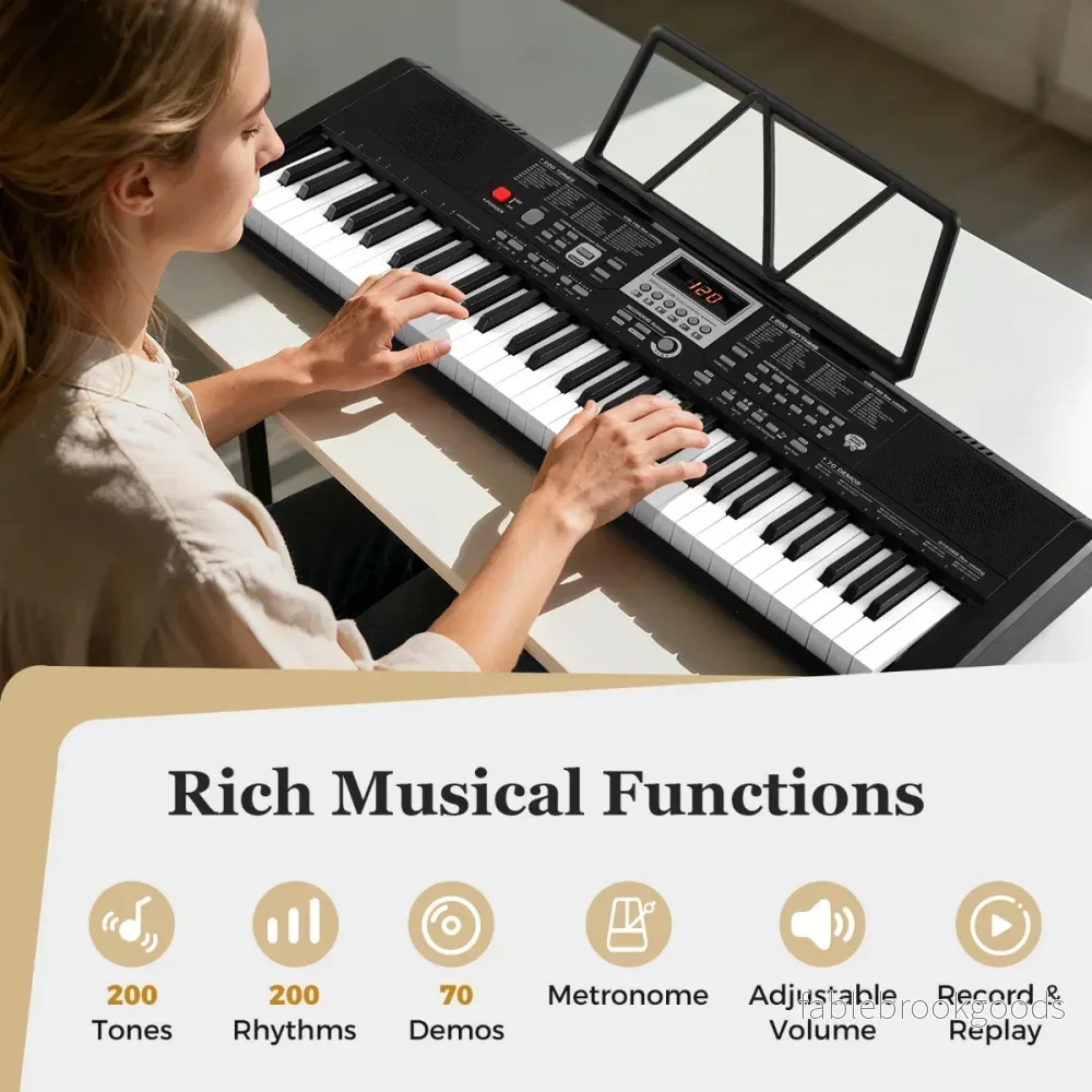 tangenters – bärbart keyboard med rytmer och ljudfärger Elektroniskt piano – 61 200 200 – Svart - Bild 3