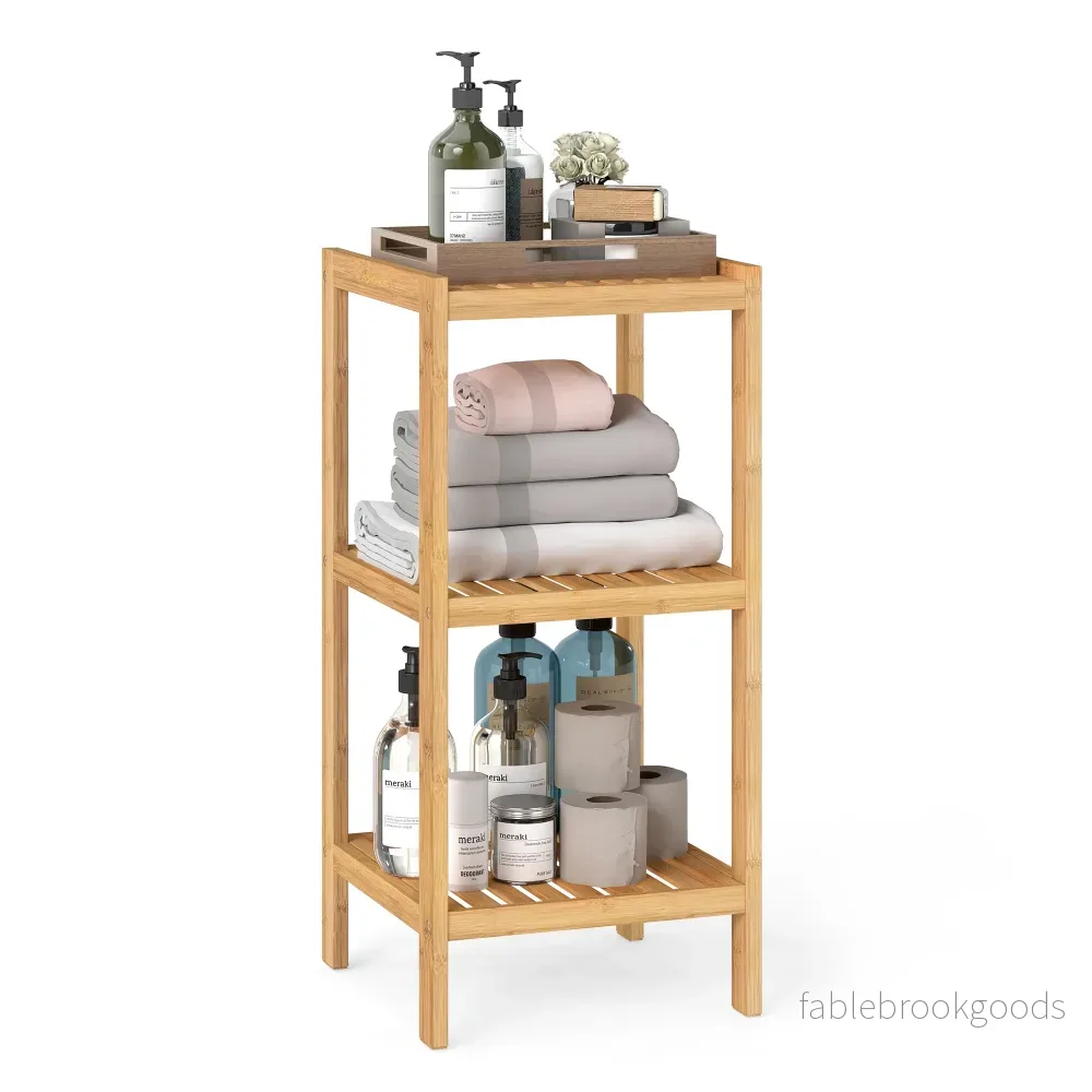 Badkamerrek – Bamboe – Smal – 79 cm – Naturel Beige