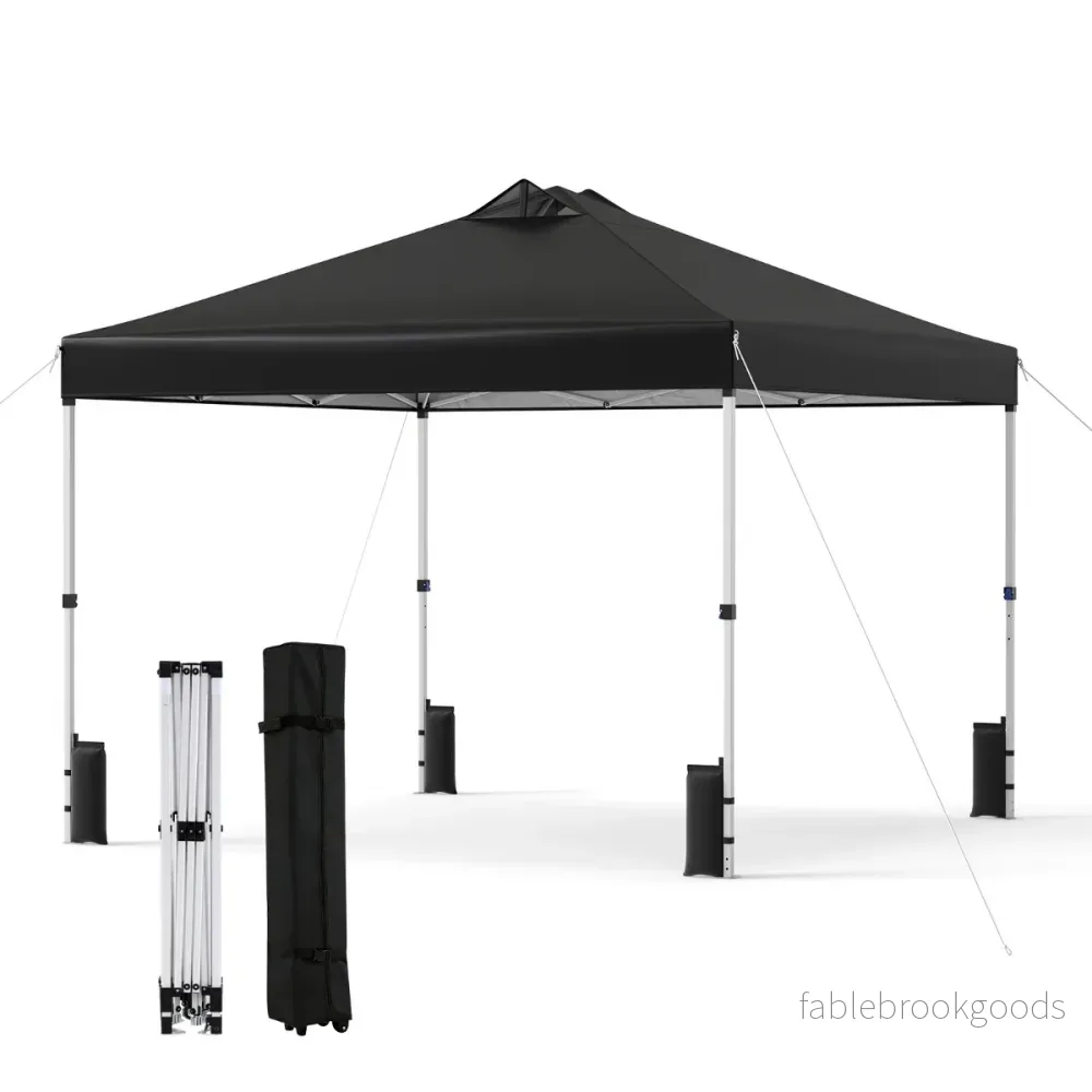 Pop – up paviljong med sandsäckar och markpinnar rep Fällbar – 4 3 x 3 m – Svart