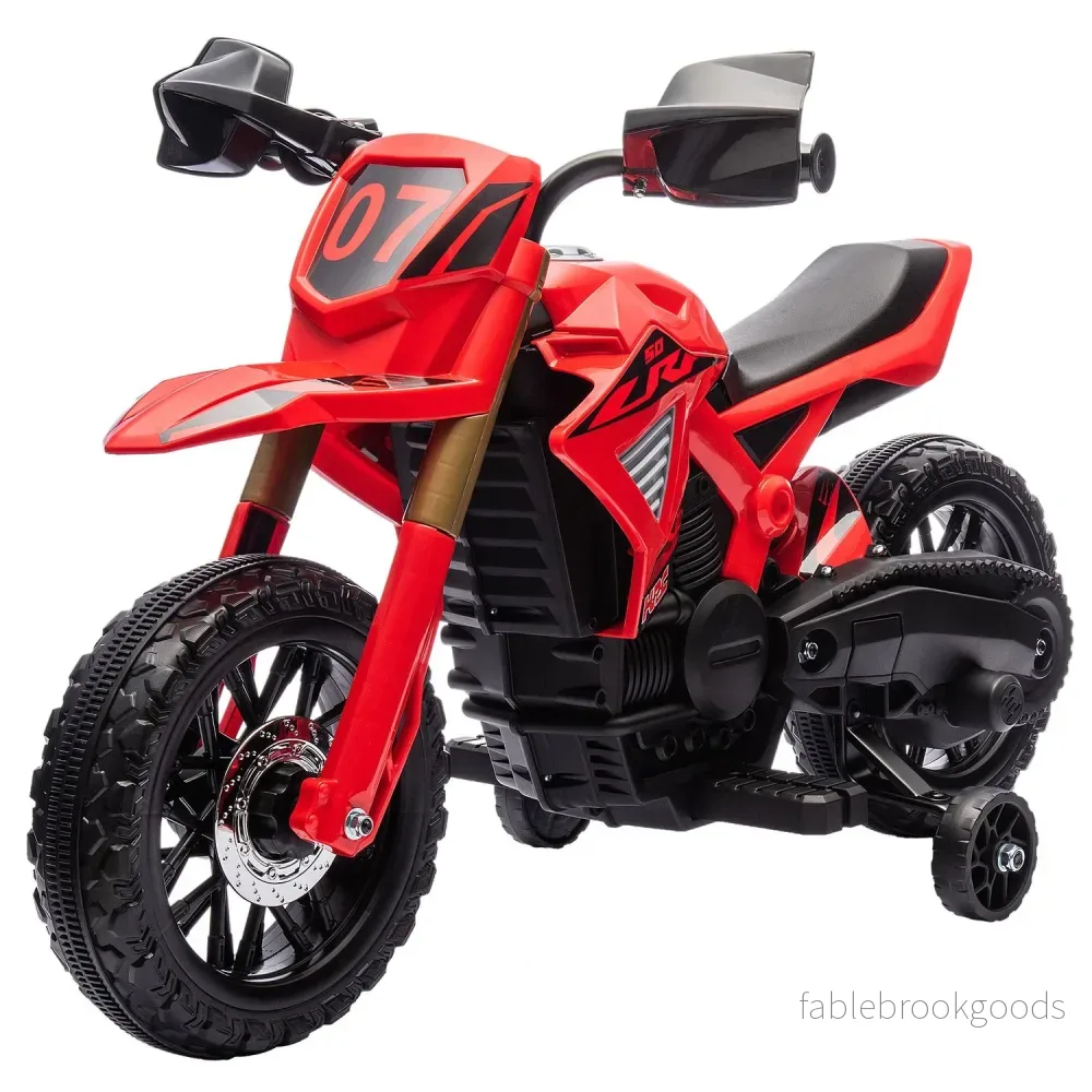 Barns 6V elmotorcykel, röd, 3-8 år