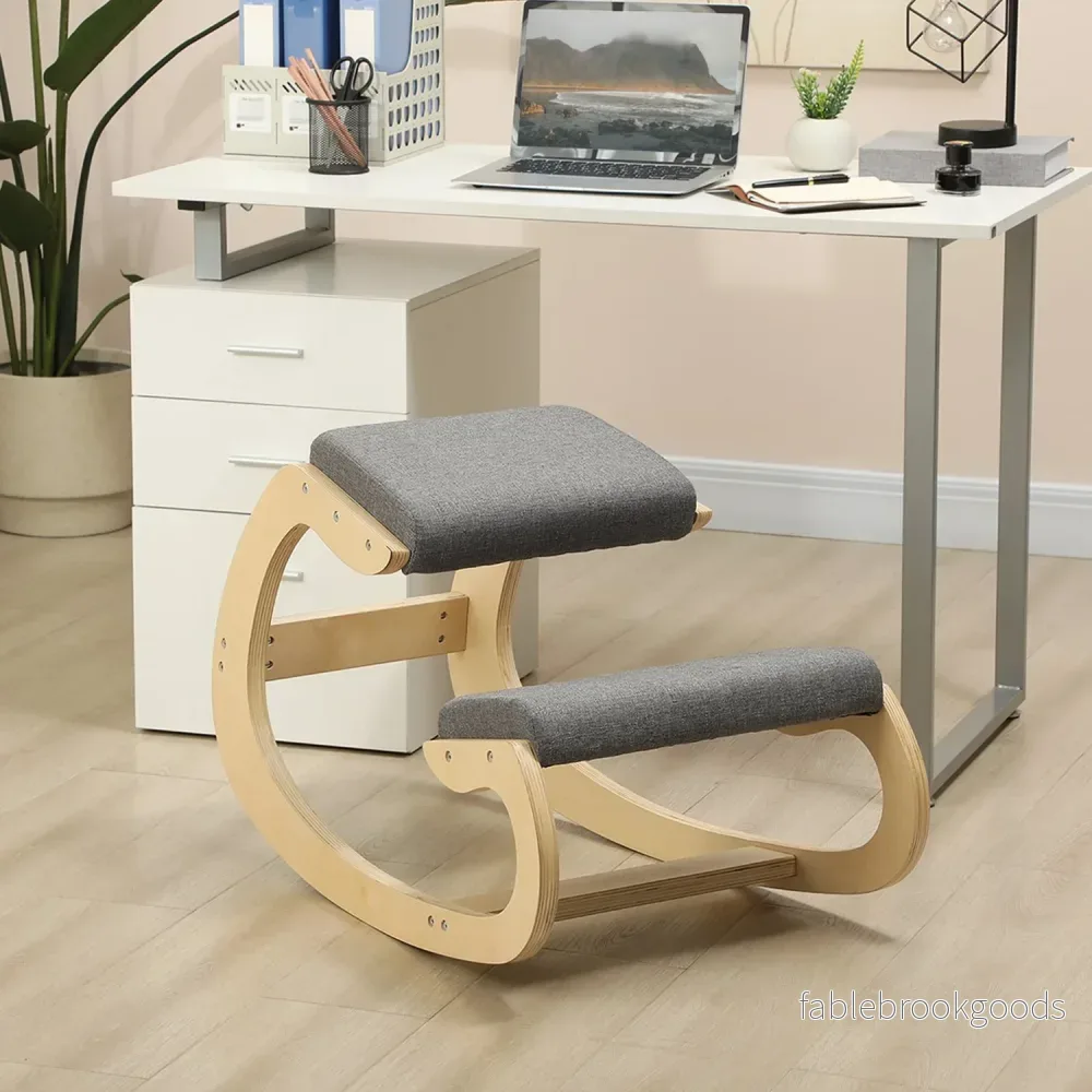 Ergonomisk gungknästol för förbättrad hållning, grå - Bild 2