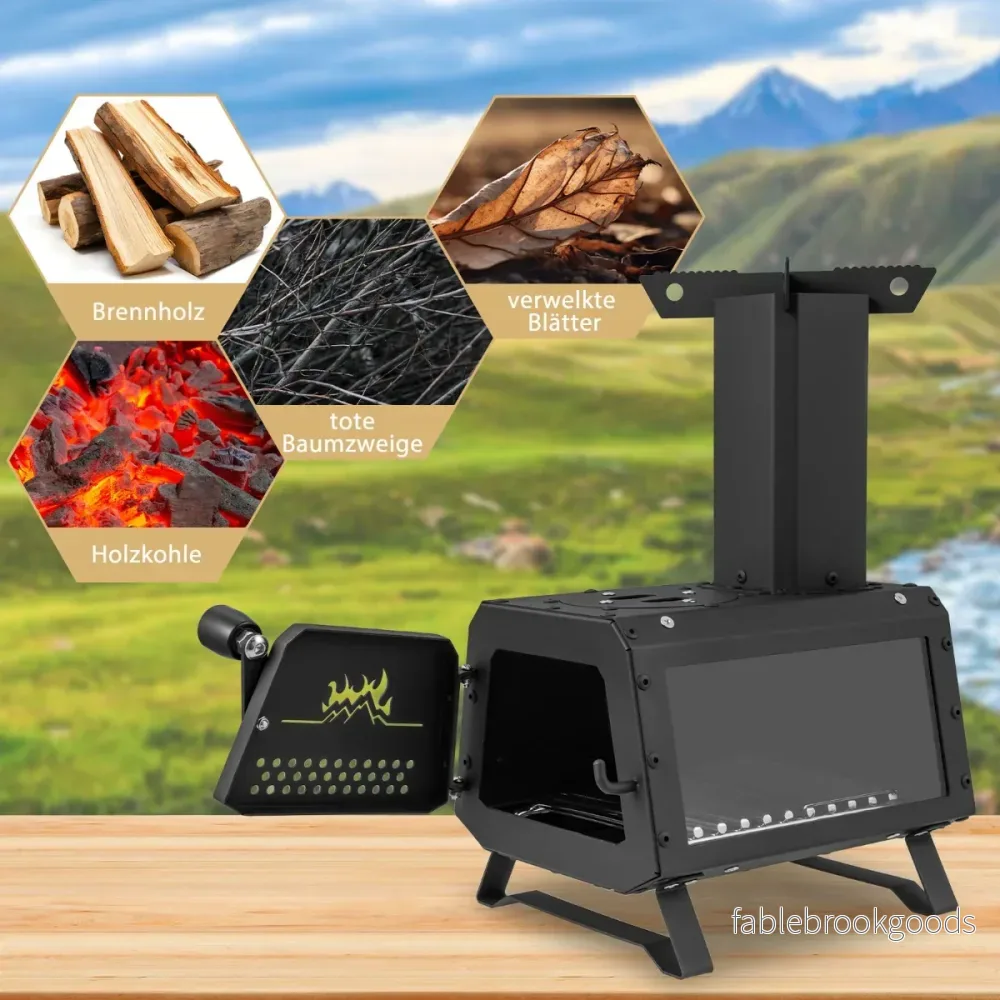 Rocket – Stove Outdoor matlagningsytor med visningsfönster och askfat – 2 28,5 x 20 x 37 cm – Svart - Bild 2