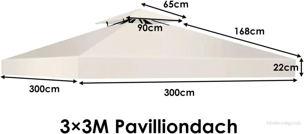 Ersättningsöverdrag – altantak för dubbelvåningspaviljong – 300 x 300 cm – Beige - Bild 2