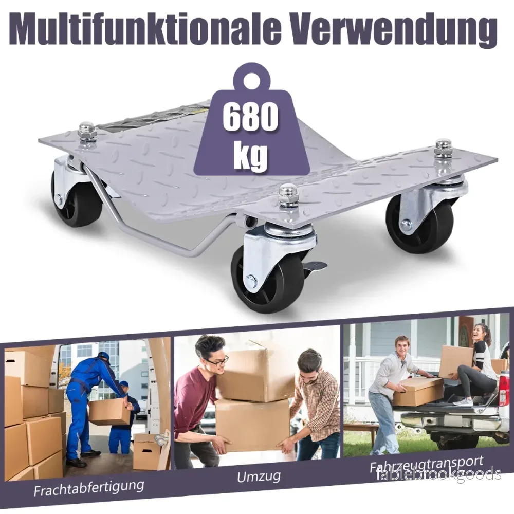 stycken – manöverhjälp per plattform Max däckbredd Hjulmanövreringsrulle Manöverdomkraft – 4 680 kg 30 cm – Grå - Bild 3