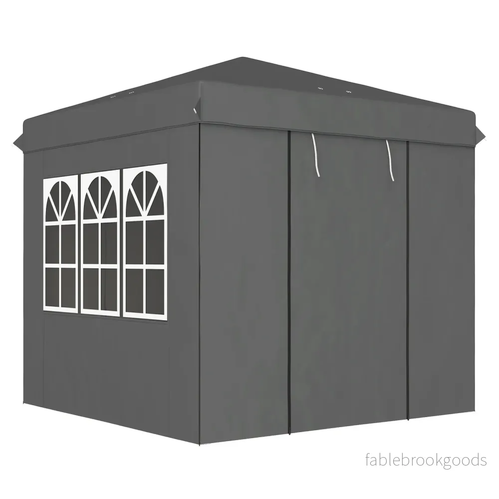 Pop-Up Gazebo 2,5x2,5m, vattenavvisande, UV50+, mörkgrå