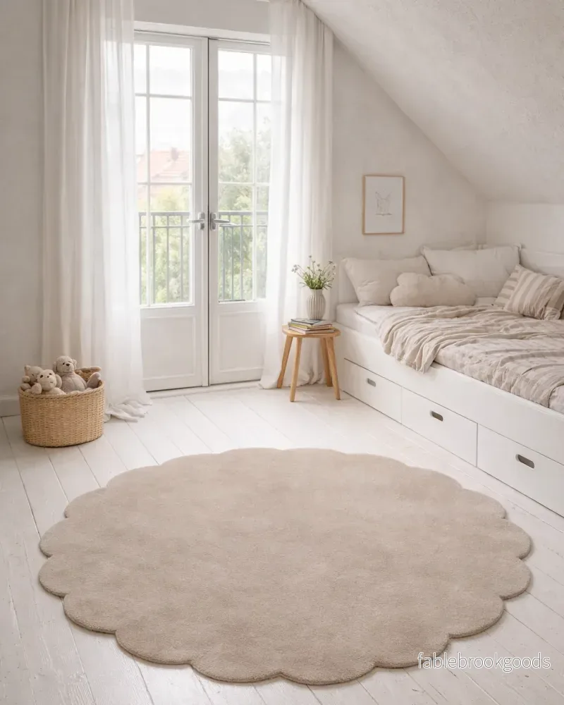 Måttanpassad Matta Shell Beige Rund - Bild 2