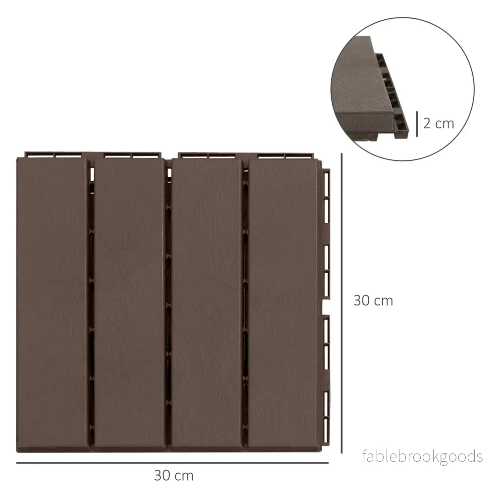 Trädgårdsterrass Click Golvplattor, Set om 9, 30x30 cm Brun - Bild 3