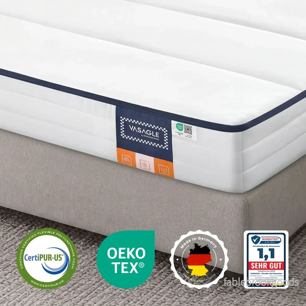 Matras – Tweepersoons – 160 x 200 cm – Gel Traagschuim – Wit Matras – Tweepersoons – 160 x 200 cm – Gel Traagschuim – Wit