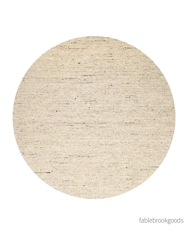 Måttanpassad Matta Boucle Cream Beige Rund