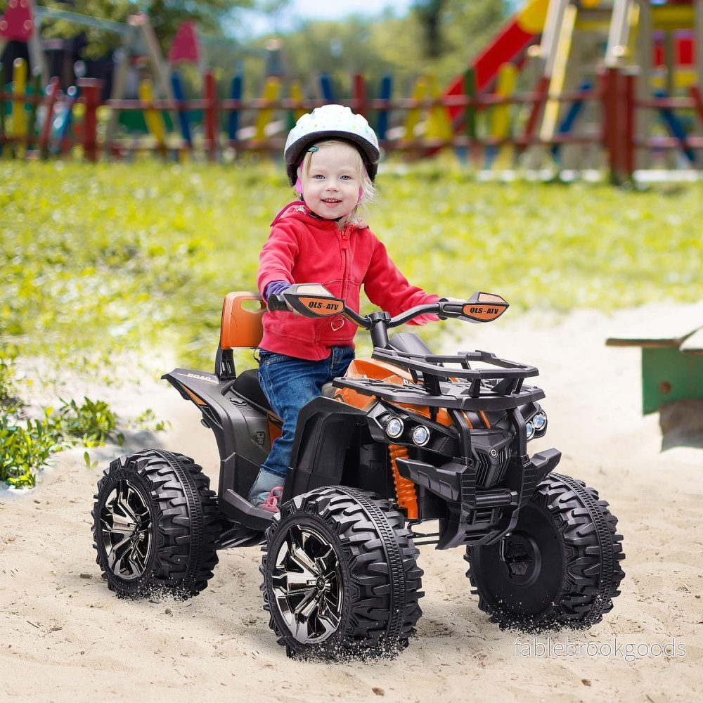 Elektrisk Quad för barn 3-5, 12V med MP3 & USB, Orange - Bild 2