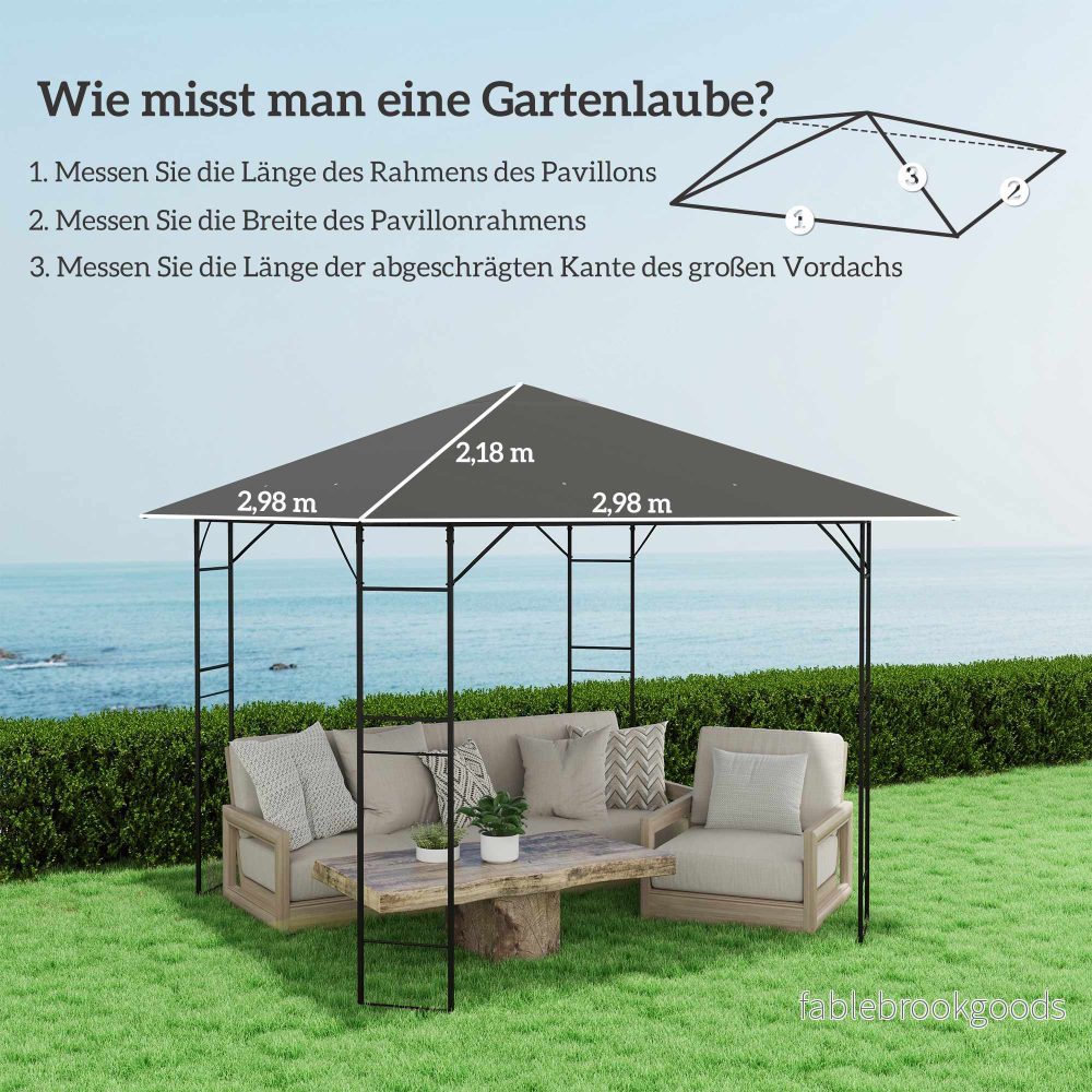 3x3m Paviljong Ersättningstak, Vattenavvisande, UPF30+ - Bild 3