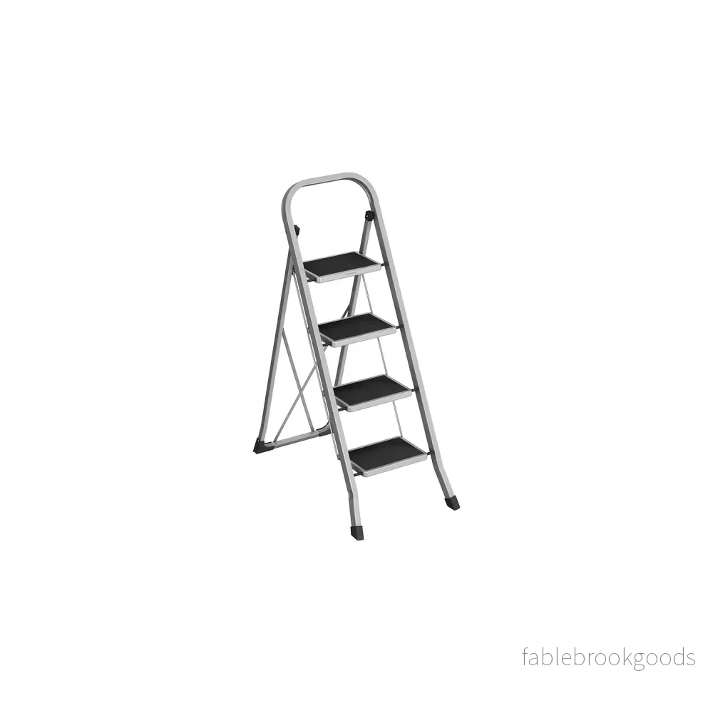 Trappstege – 4 steg – lastkapacitet 150 kg – duvgrå Trappstege – 4 steg – lastkapacitet 150 kg – duvgrå