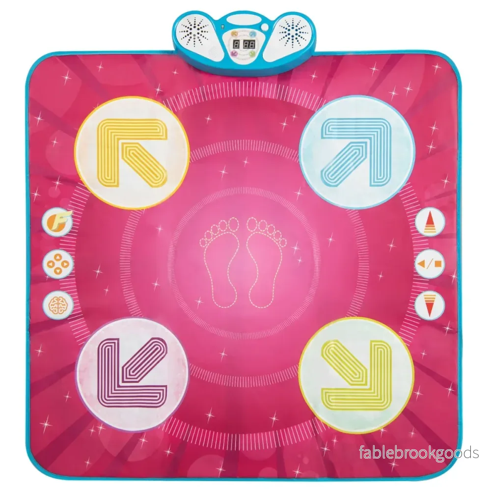 Barn – dansmatta med LED lampor och minnesspel musiklåtar musikmatta – 8 – Rosa