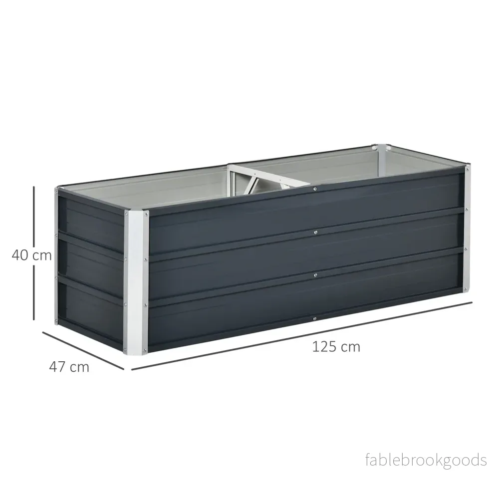 Trädgårdsbäddskruka i stål – Kolgrå, 125x47x40 cm - Bild 3