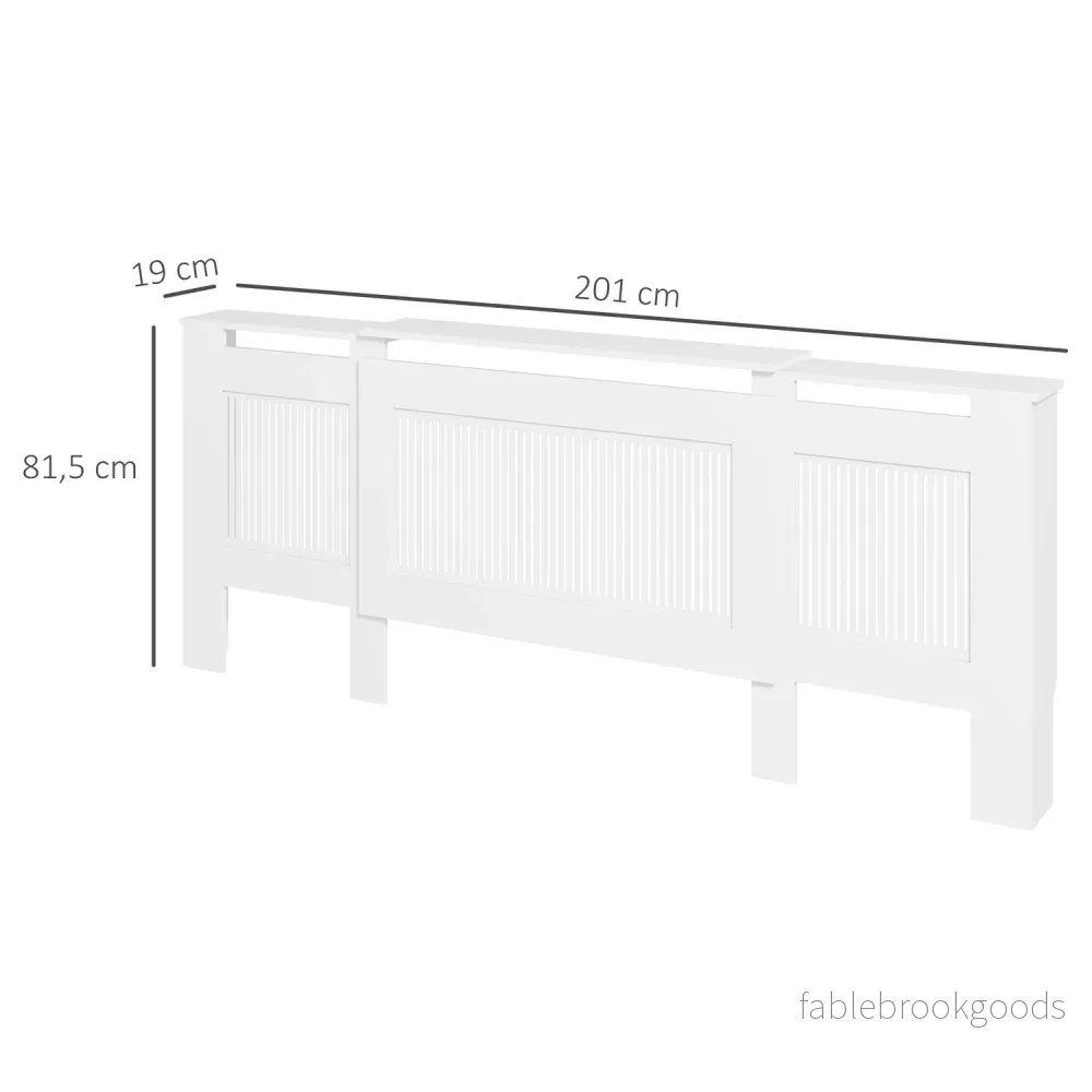 Utdragbart vitt kylarskydd med hylla, spaltdesign - Bild 3