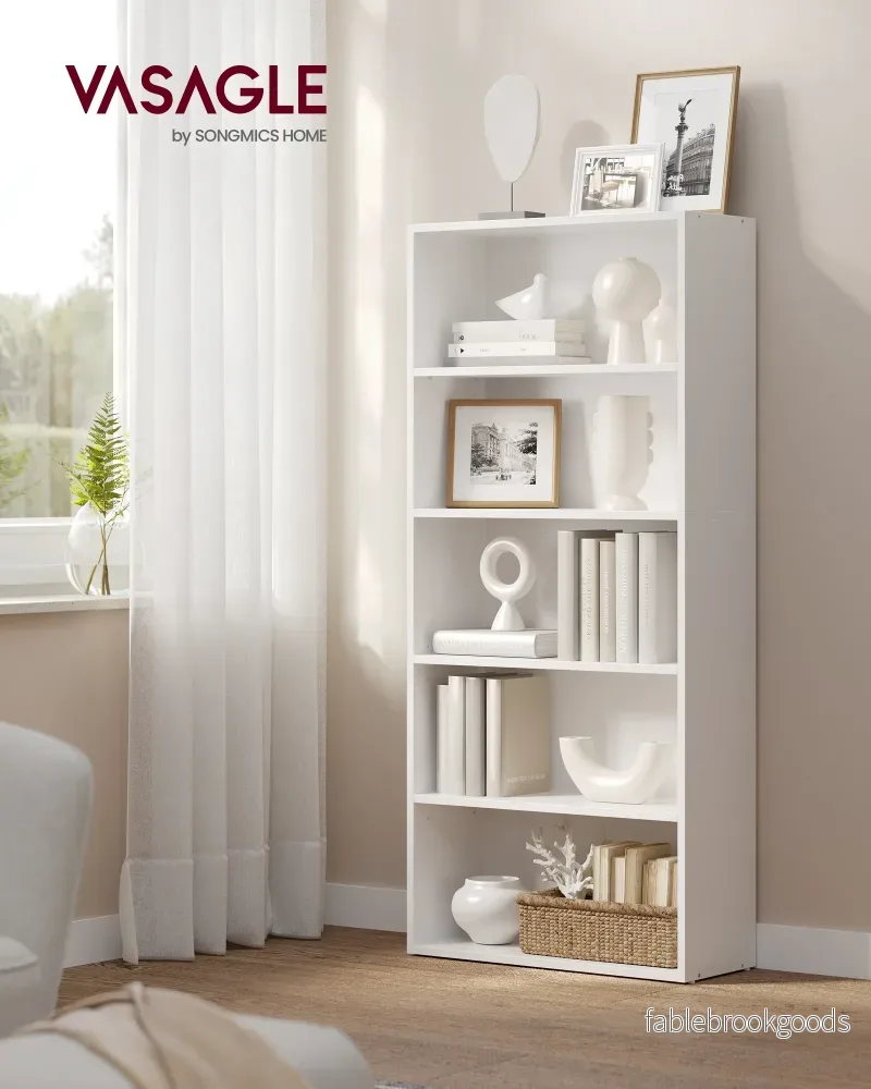 Boekenkast - 5 Planken - Verstelbare Planken - 134 cm - Wolkenwit - Bild 2
