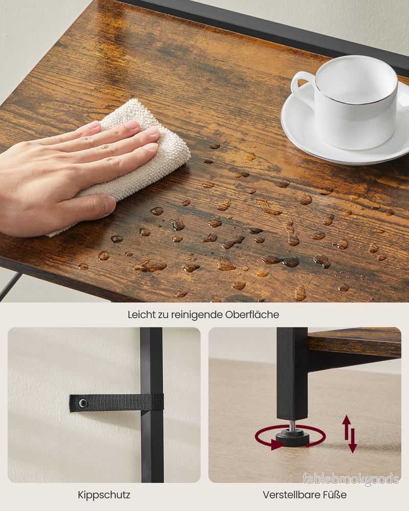 Kökshylla med uttag och justerbara hyllor - Brun - Bild 3