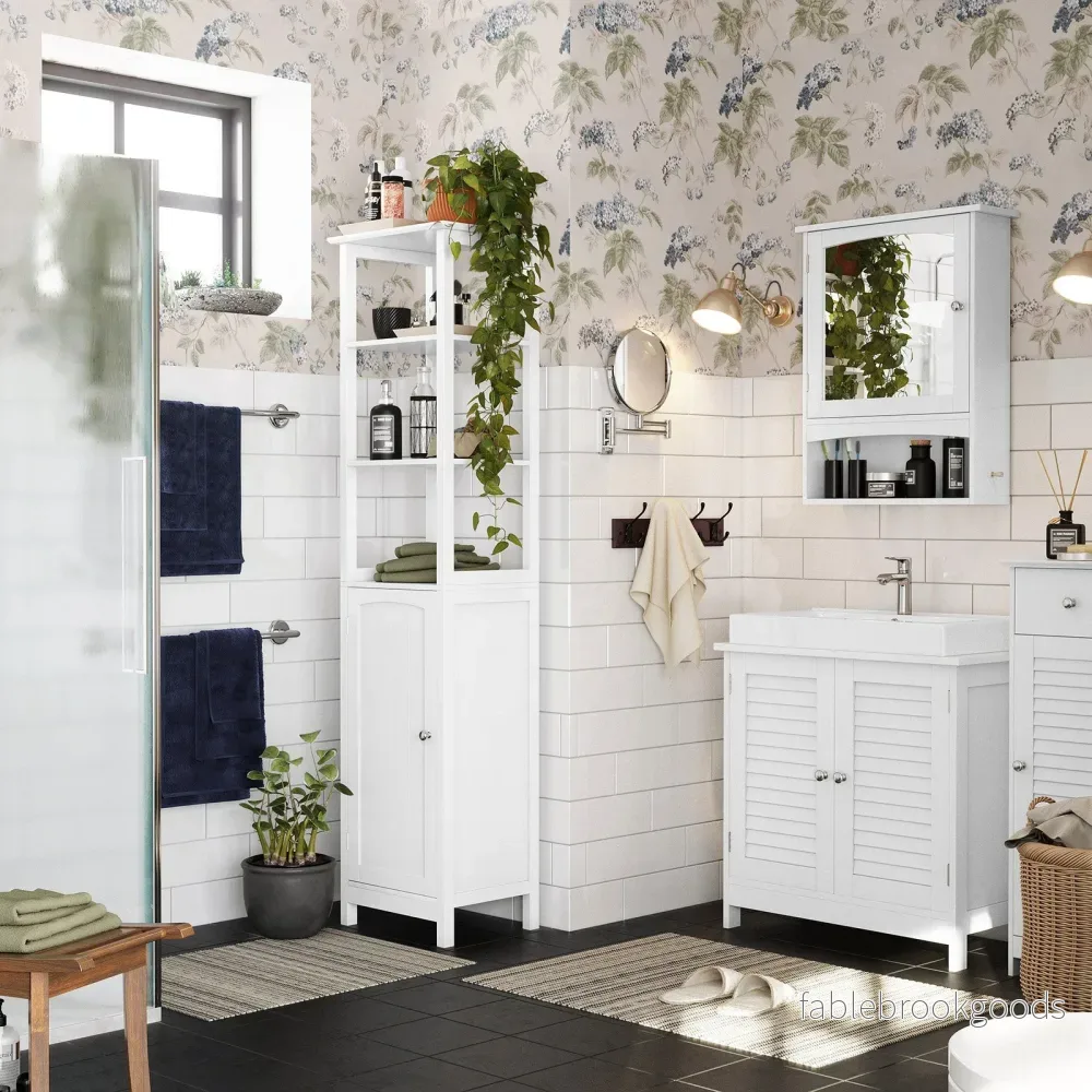 Tvättställsunderskåp – Skandinavisk design – Matt vit - Bild 2