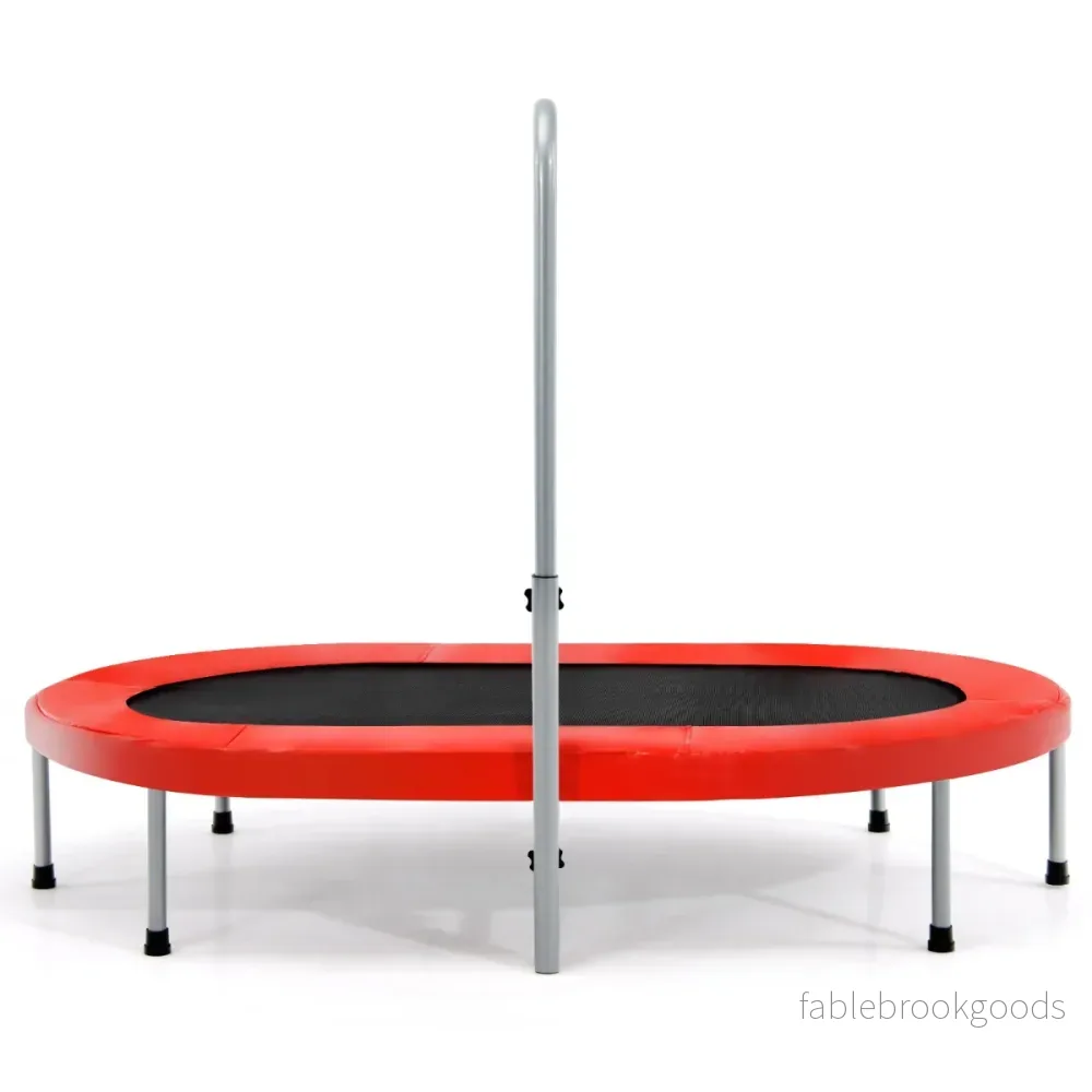 Dubbel – studsmatta hopfällbar med justerbar ledstång – 154 x 90 x 92-132 cm – Röd - Bild 2