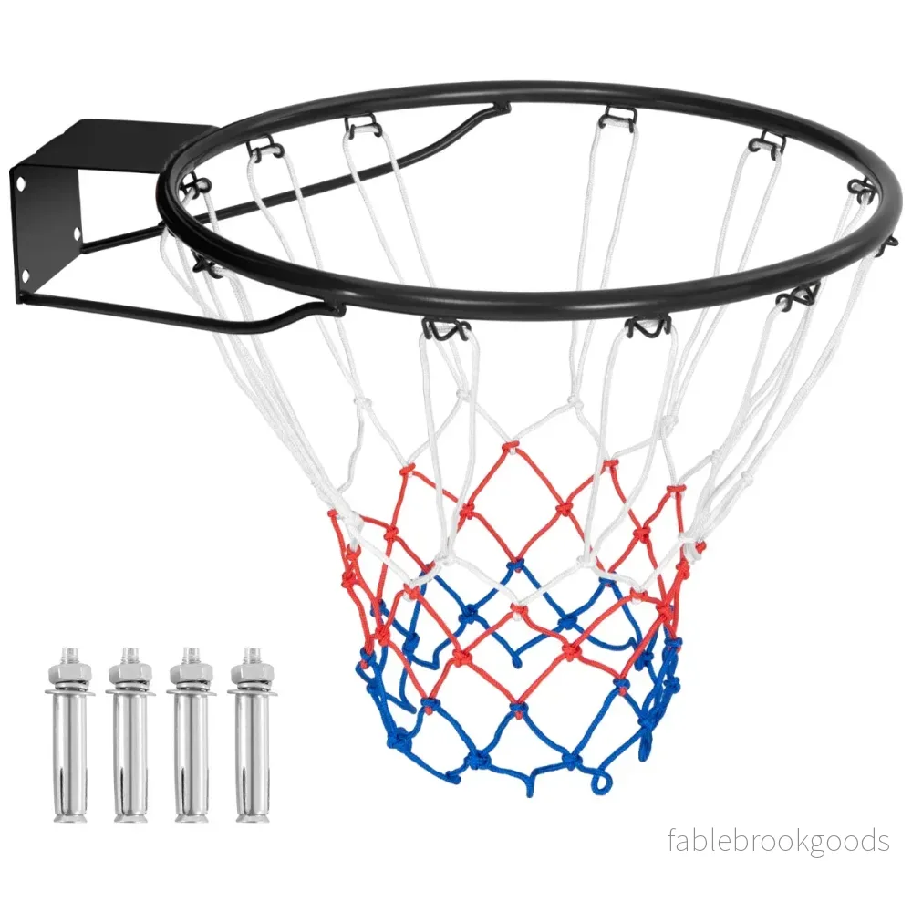 Basketbåge – med ring och nät för dörr inomhus mini – Ø 45 cm – Svart