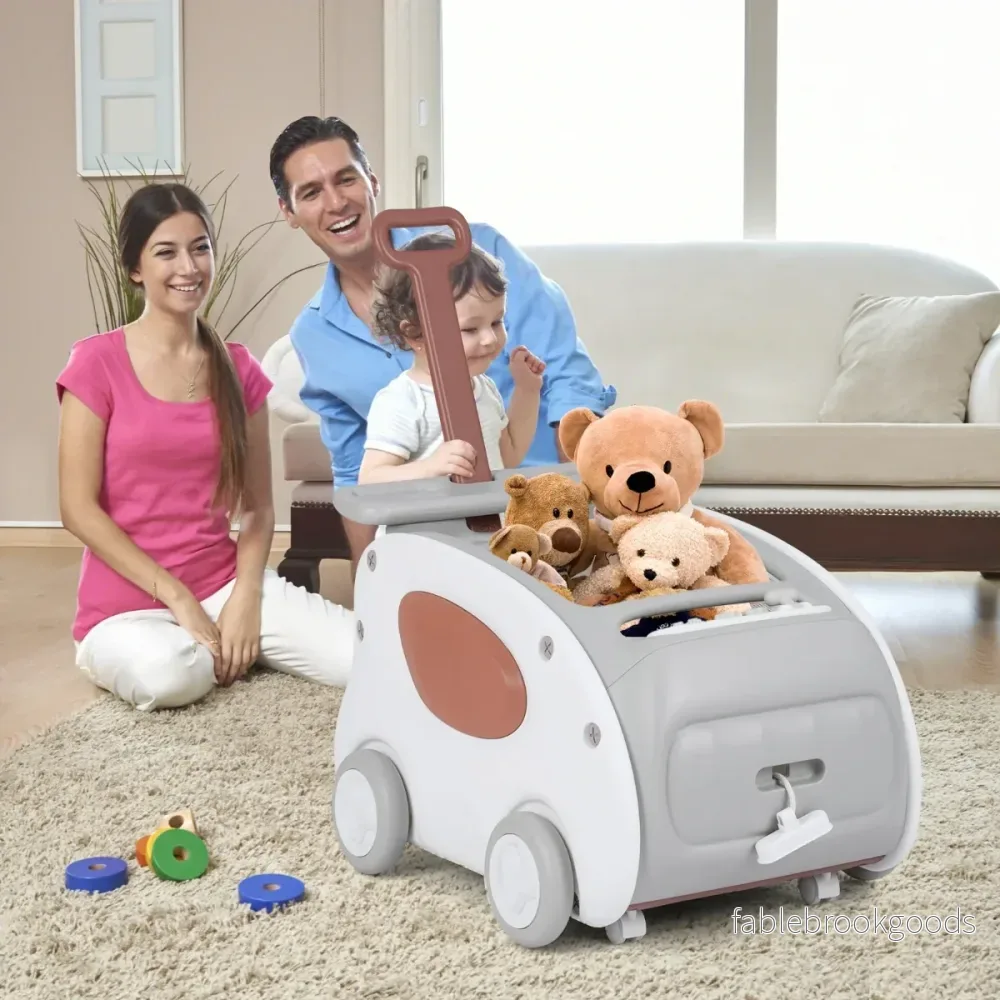 Babywalker – i gåstol med hjul, fällbar sits och säkerhetsbälte – 2 1 – Grå - Bild 3