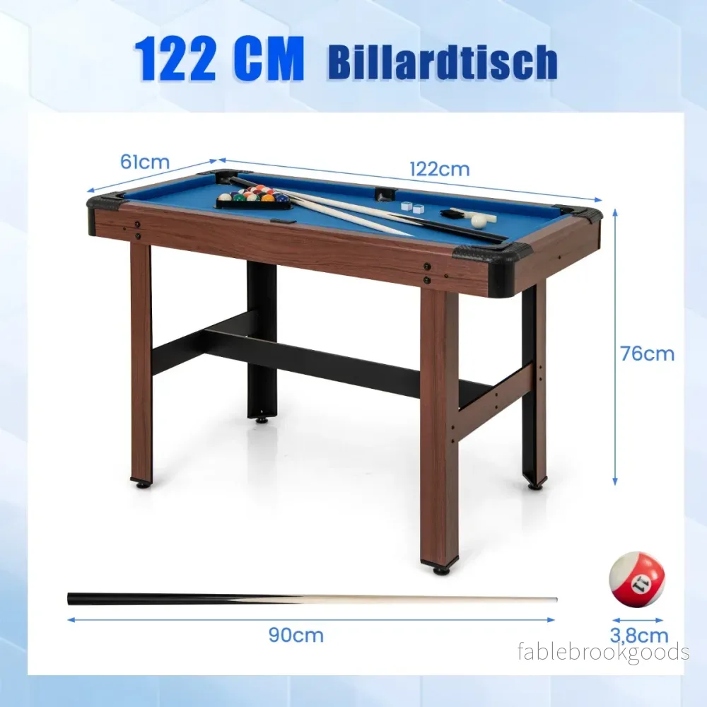 Biljardbord – av trä med köer kritor och triangel borste biljardblått – 2 2 – Blå - Bild 2